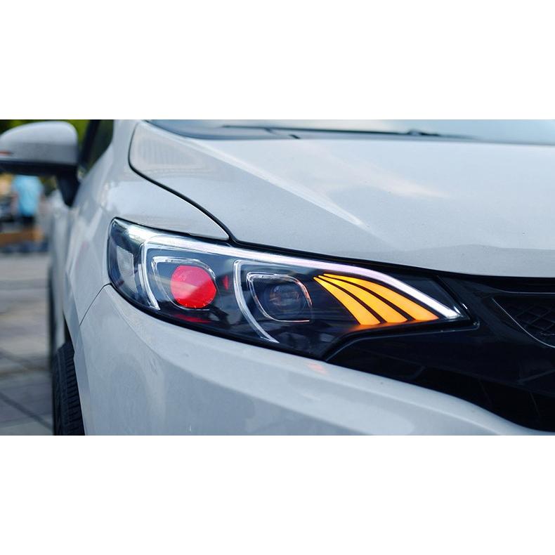 VLAND ブルーライン 流れるウインカー LED ヘッドライト フィット FIT