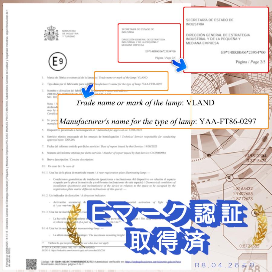 86 VLAND 流れるウィンカー搭載 Eマーク付 FT86 ハチロク BRZ ヘッド