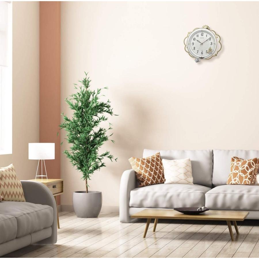 注目のリズム(RHYTHM) 掛け時計 白 振り子付き メロディ 18曲 36.6