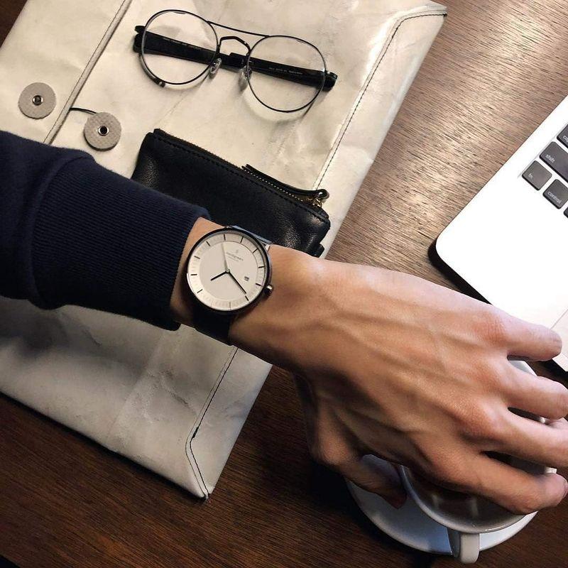 Nordgreen ノードグリーン Philosopherメンズのシルバー の北欧 デザイン腕時計 40mm ブラックレザーストラッ｜tomy-zone｜05