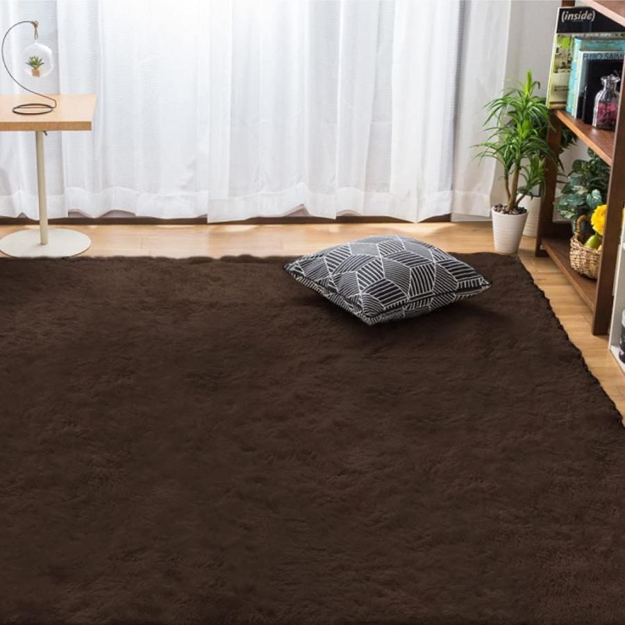 在庫処分大特価 Storepocket ラグ さらさらエアリーパ ブラウン 約190cm 240cm 3畳 毛足30mm 長毛 シャギー 洗える ラグマット カーペット ラグ Kitsuco Com