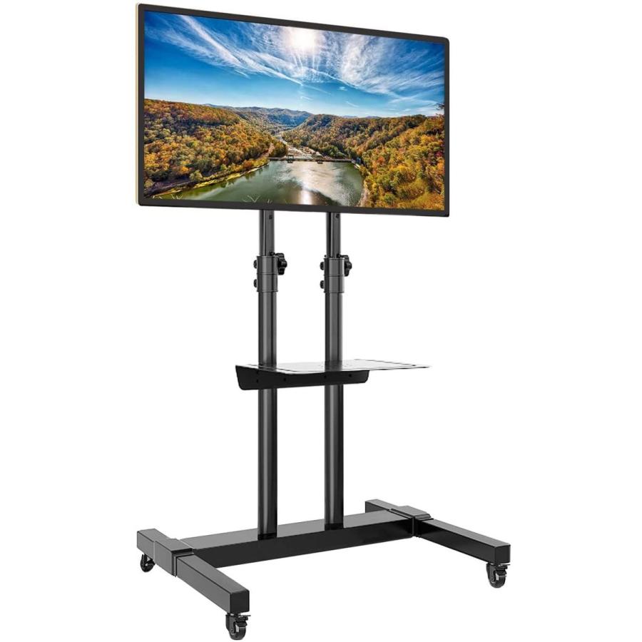 Rfiver テレビスタンド キャスター付きテレビスタンド 3775インチ 高さ角度調節可能 大型テレビスタンド 壁寄せ モニタースタンド