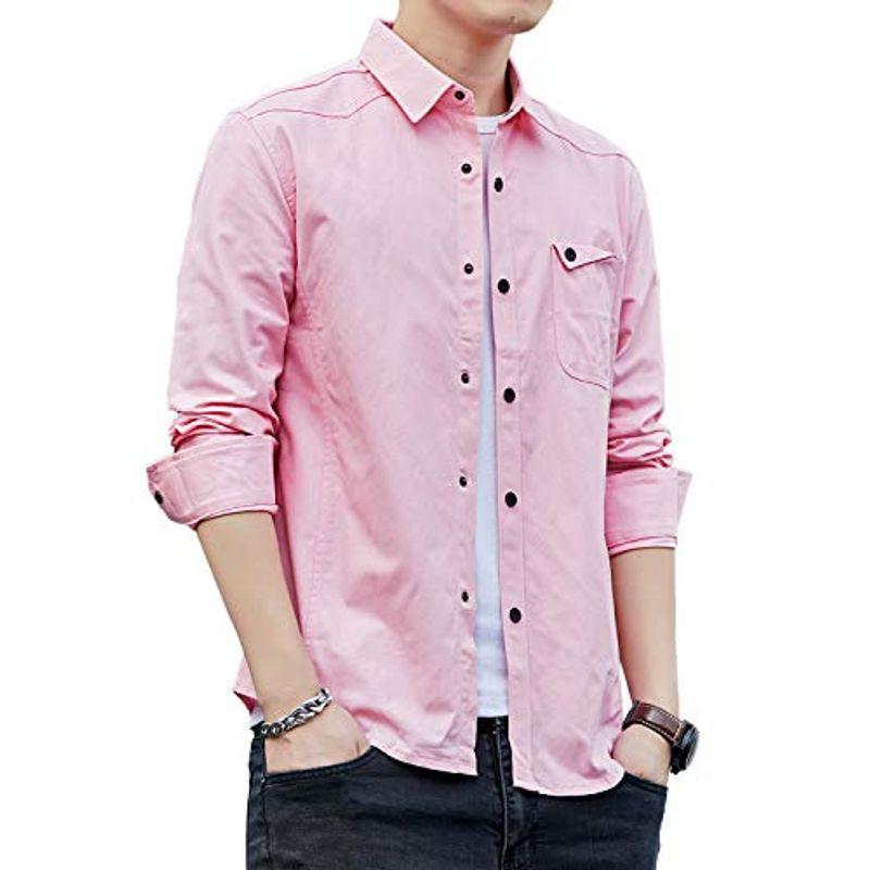 シャツ メンズ 長袖 シャツジャケット綿 ワイシャツ カジュアルシャツ 無地 オックスフォードシャツ ビジネス ボタンダウン カットソー 大 新品即決