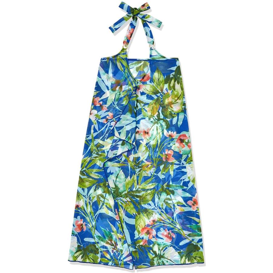 贅沢品 三愛水着楽園 水着 Clear Botanical パレオワンピース レディース Bu ブルー M ワンピース チュニック