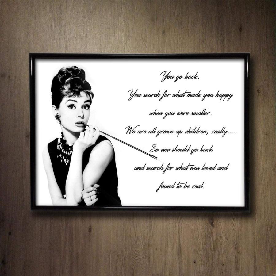 オードリーヘップバーン ポスター イラスト オシャレなインテリア J008a3 フレーム有or無