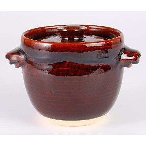 マルヨシ陶器 飴釉かめ型炊飯鍋 2合 M0529 :20210831185707-01299 