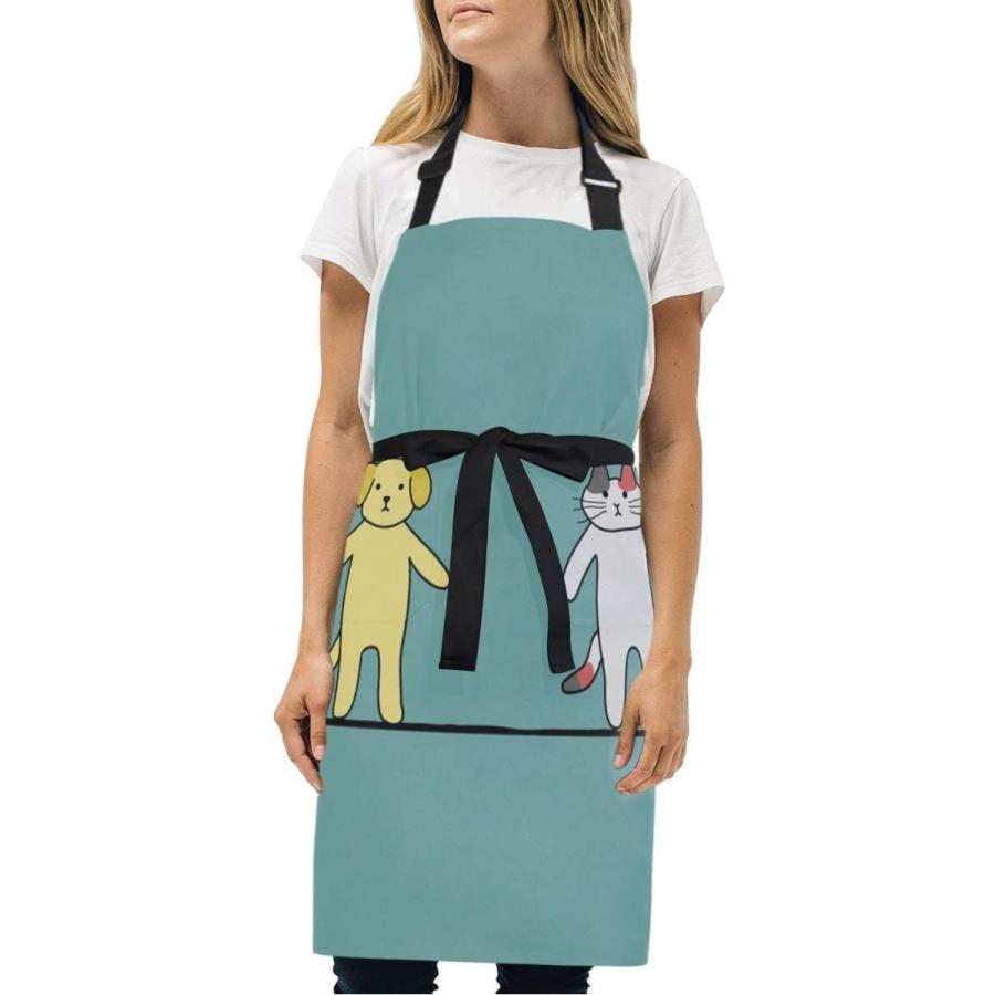 Soresore ソレソレ エプロン 動物柄 カフェ 料理 首掛け 犬柄 保育士 家庭用 女性用 いぬ ポケット付 男女兼用 アニマル 防水 かわいい メンズ用 前掛け H型 おしゃれ キッチンエプロン