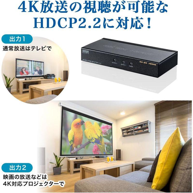 サンワダイレクト HDMI分配器 1入力2出力 同時出力 4K / 60Hz 対応 HDCP2.2対応 400-VGA013｜tomy-zone｜04