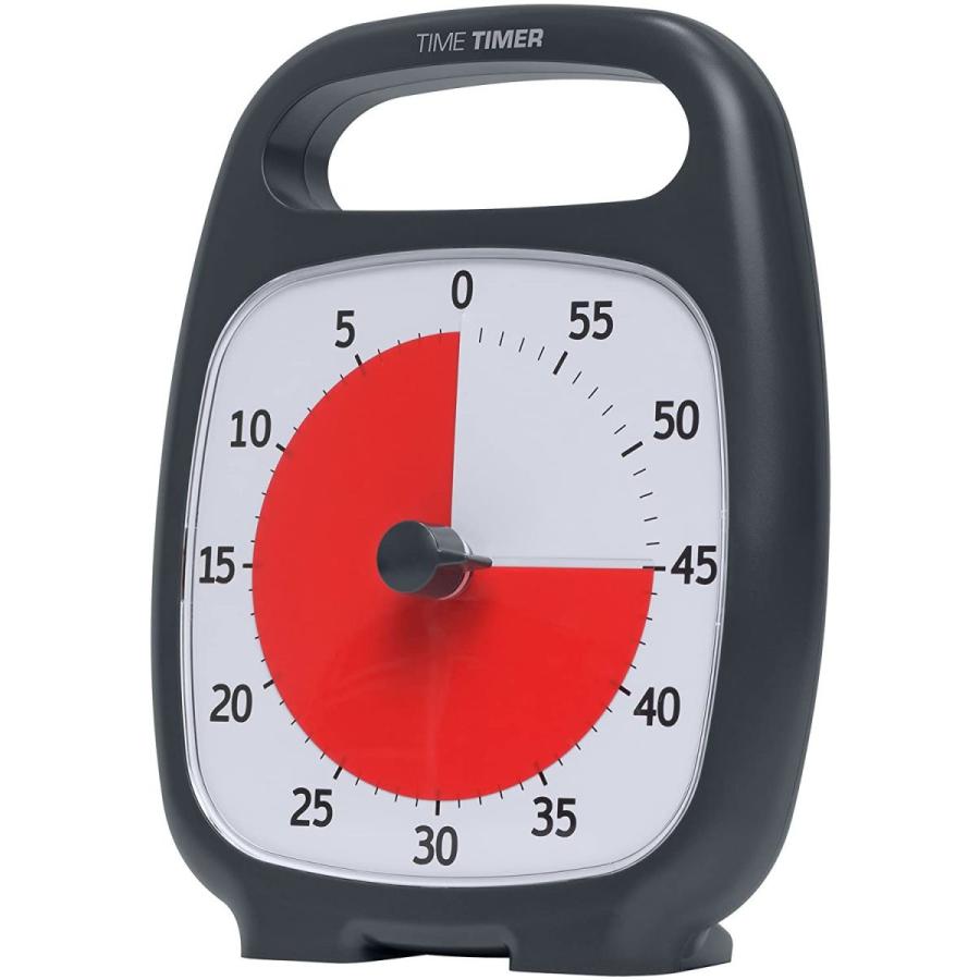 即 正規品TIME TIMER タイムタイマー 60分 プラス ハンドル付き チャコールグレイ TTP7-W 時間管理