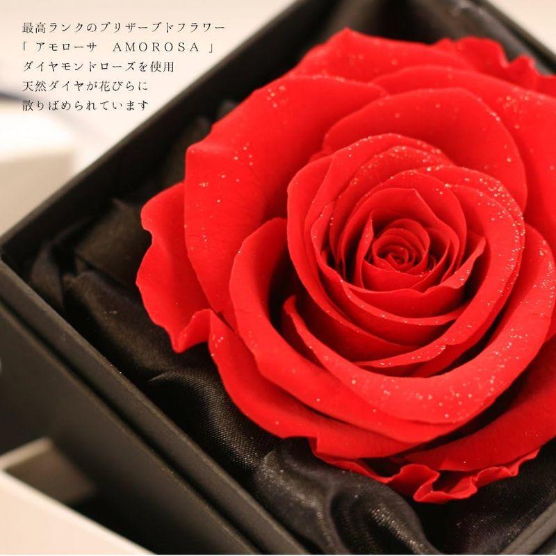 Makefuture Diamond Rose 9 プリザーブドフラワー 花 プロポーズ 薔薇 赤 一輪 フラワーボックス ブライトレッド｜tomy-zone｜07