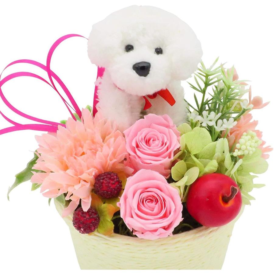 誕生日プレゼント 花 女性 プレゼント プリザーブドフラワー ギフト フラワーアレンジメント トイプードル 犬 アレンジメント ぬいぐるみ Tomyzone 通販 Yahoo ショッピング