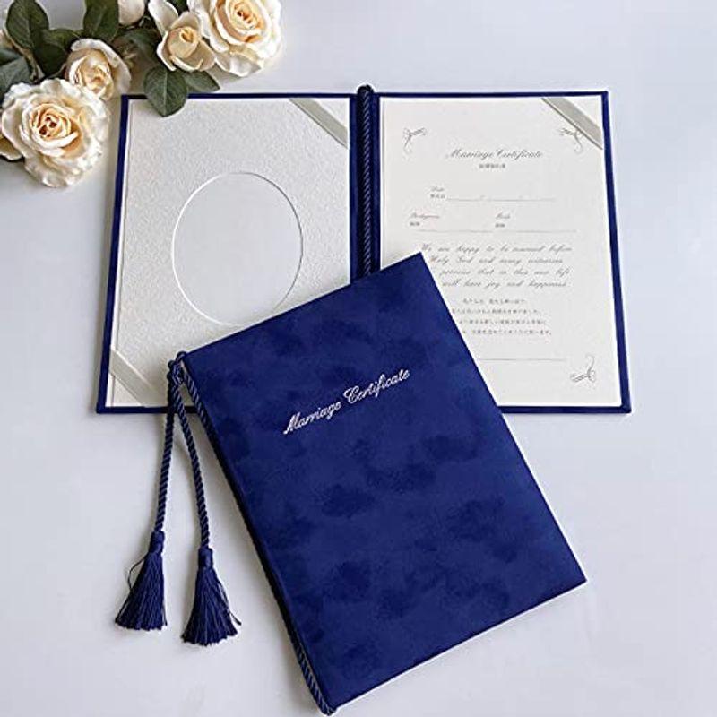 チャペル式誓約書用紙 写真台紙付きキリスト教会式結婚証明書ヌバックブルーペーパーアイテム 披露宴 サプライズapr Ktknn9slm9 キッチン 日用品 文具 Dive Sozopol Com