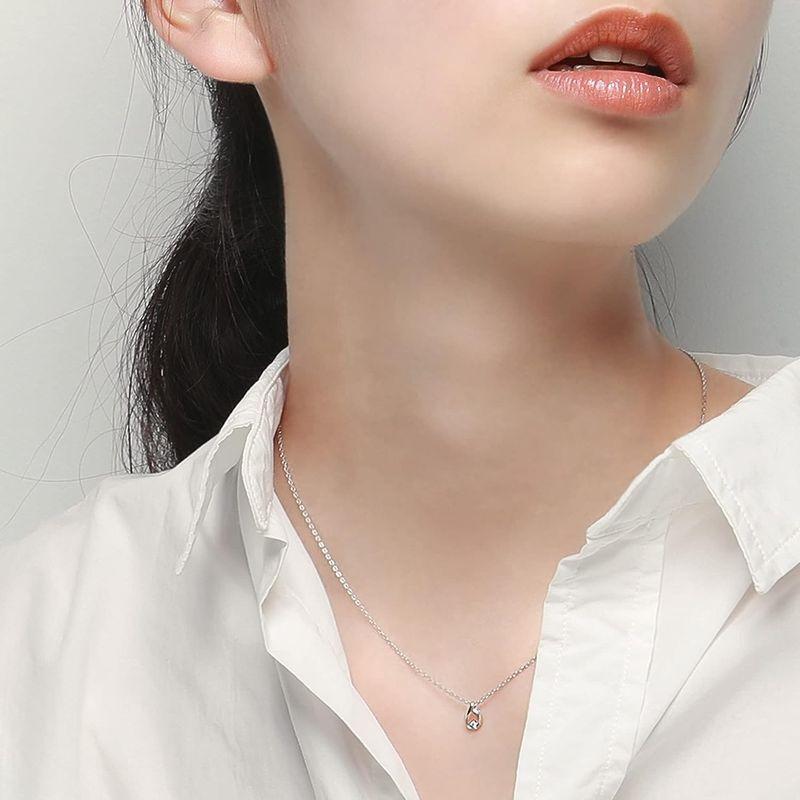 Matthewmark ベビー ダイヤモンド ネックレス ハート プラチナ シルバー(925) あずきチェーン イタリア製chain ギフト Matthewmark ベビー ダイヤモンド ネックレス ハート プラチナ シルバー あずきチェーン イタリア製chain ギフト