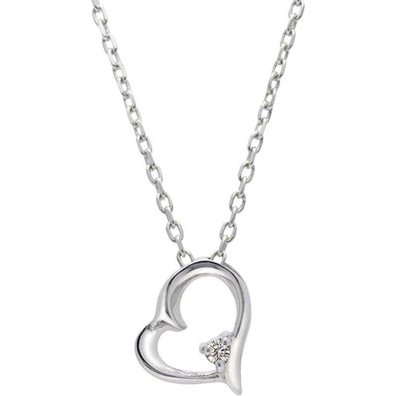 Matthewmark ベビー ダイヤモンド ネックレス ハート プラチナ シルバー(925) あずきチェーン イタリア製chain ギフト Matthewmark ベビー ダイヤモンド ネックレス ハート プラチナ シルバー あずきチェーン イタリア製chain ギフト