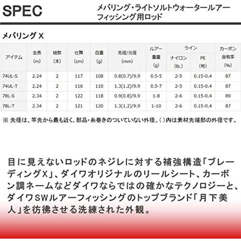 ダイワ(DAIWA) メバリングロッド メバリングX 78L-S 釣り竿｜tomy-zone｜03