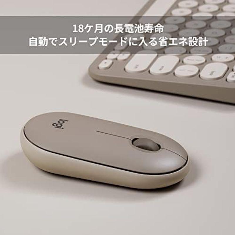 ロジクール ワイヤレスマウス 無線 マウス Pebble M350GY 薄型 静音 グレージュ USB Bluetooth ワイヤレス 左右｜tomy-zone｜09