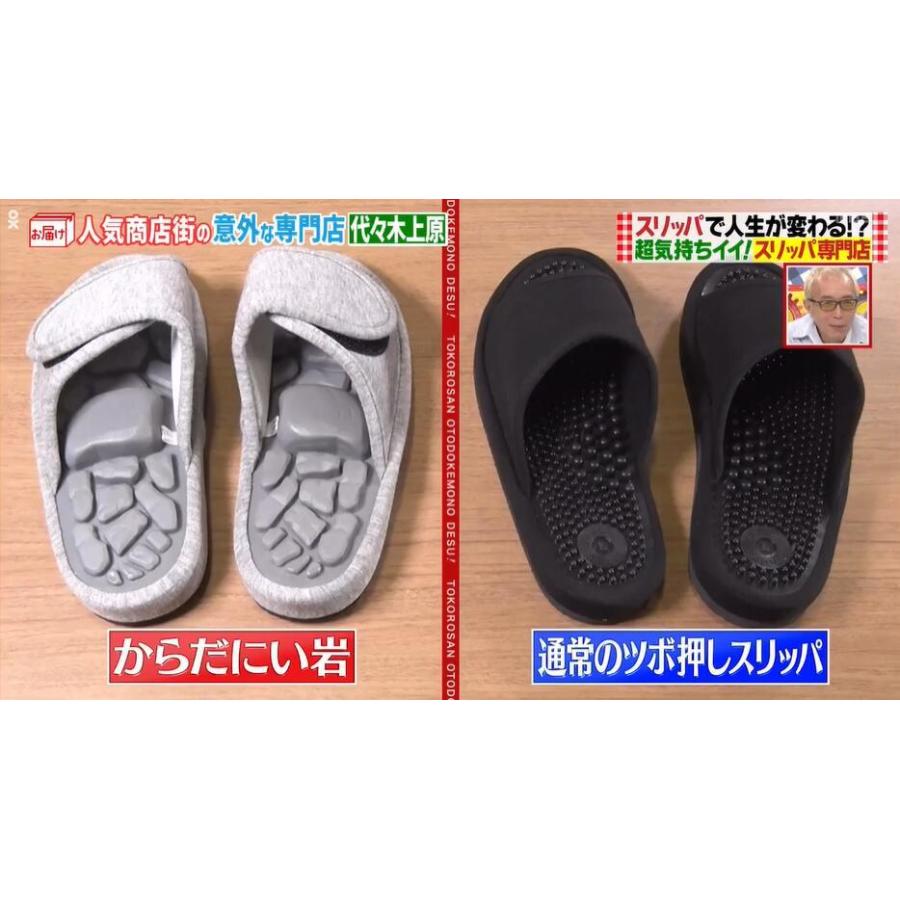 健康サンダル 足ツボ からだにい岩(いわ) グレー ブラック Mサイズ L