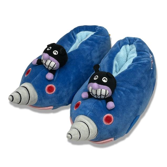 スリッパ こども ルームブーツ ぬいぐるみ アンパンマン号 ばいきん