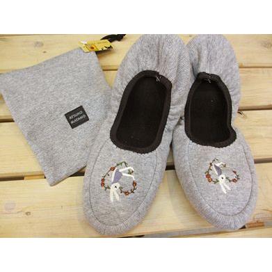 携帯スリッパ ATSUKO MATANO（マタノアツコ） ハートのうさぎ グレー