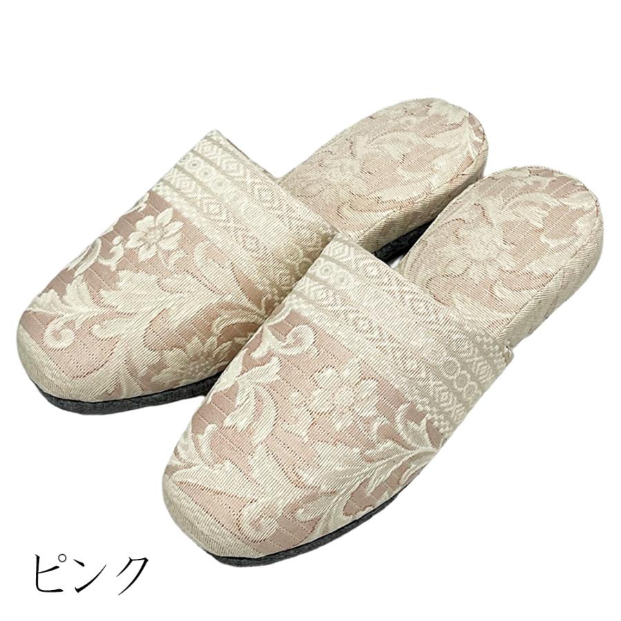 スリッパ 【Mサイズ4〜30足セット】 パステルカラー 日本製 フェルト底 ジャガード 来客用 業務用 上品 Mサイズ 部屋用 家庭用 エレガント おしゃれ 手作り |  | 01