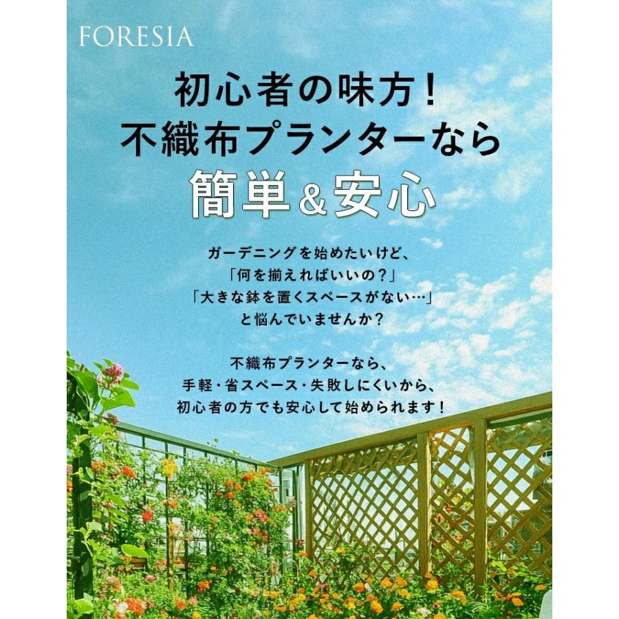 不織布プランター 12ガロン 2個入り フェルトプランター 植木鉢 13号 不織布ポット 幅40cm×高さ35cm 44リットル FORESIA |  | 16