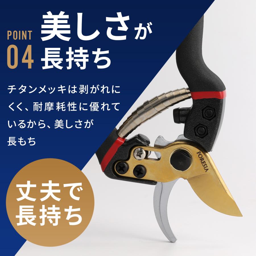 剪定ばさみ サクサク切れる 錆びにくい チタンメッキ コンパクト