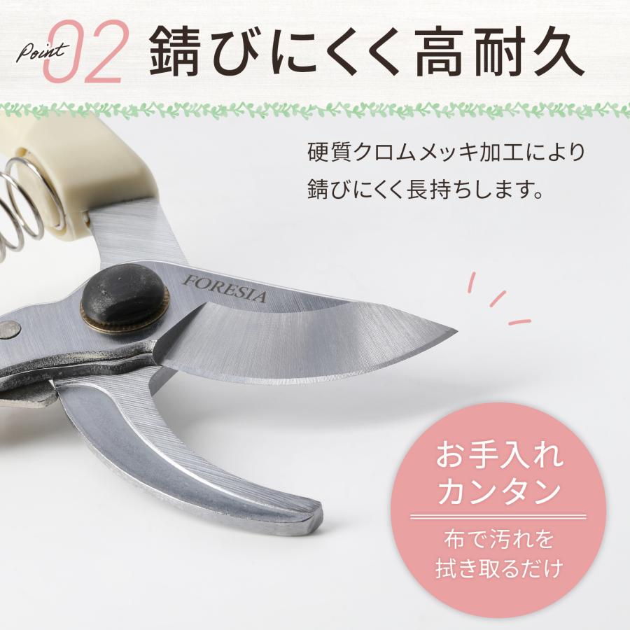 剪定ばさみ 小型 軽量 軽い 女性用 錆びにくい 握りやすい 安全ロック
