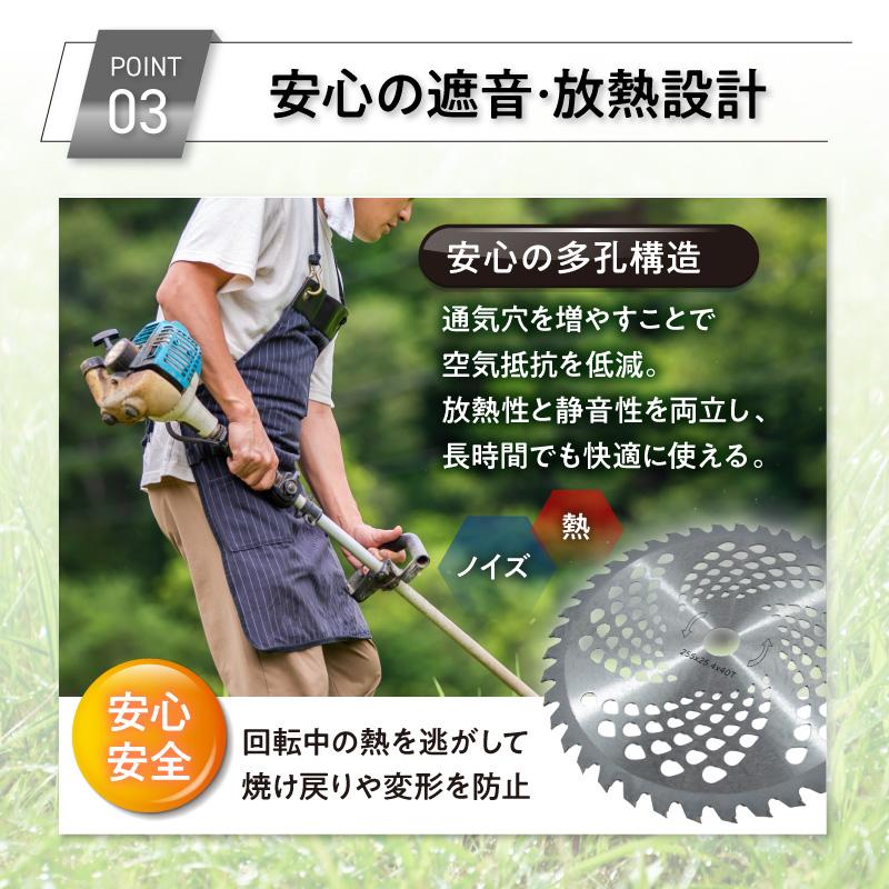 チップソー 40p 255mm 10枚セット 草刈り機 替刃 静音 安心 高耐久 耐