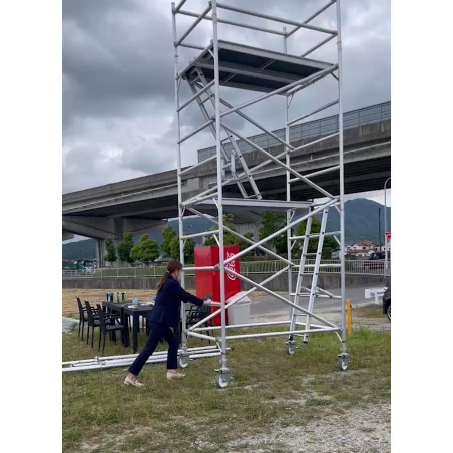 【レンタル】 女性1人で押せる! ローリングタワー (ワイド) リリース1週間で完売! 足場 耐久性抜群 タワー レンタルローリングタワー