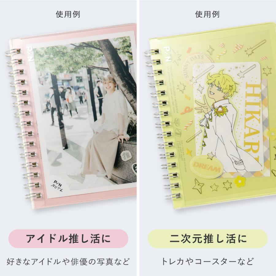 手帳 スケジュール帳 マンスリー PiN NOTE DIARY 《2024年/4月始/A6ミニサイズ》シンプル リングノート デコノート 推し活 趣味 硬質ケース gpn6-m｜tonary｜20