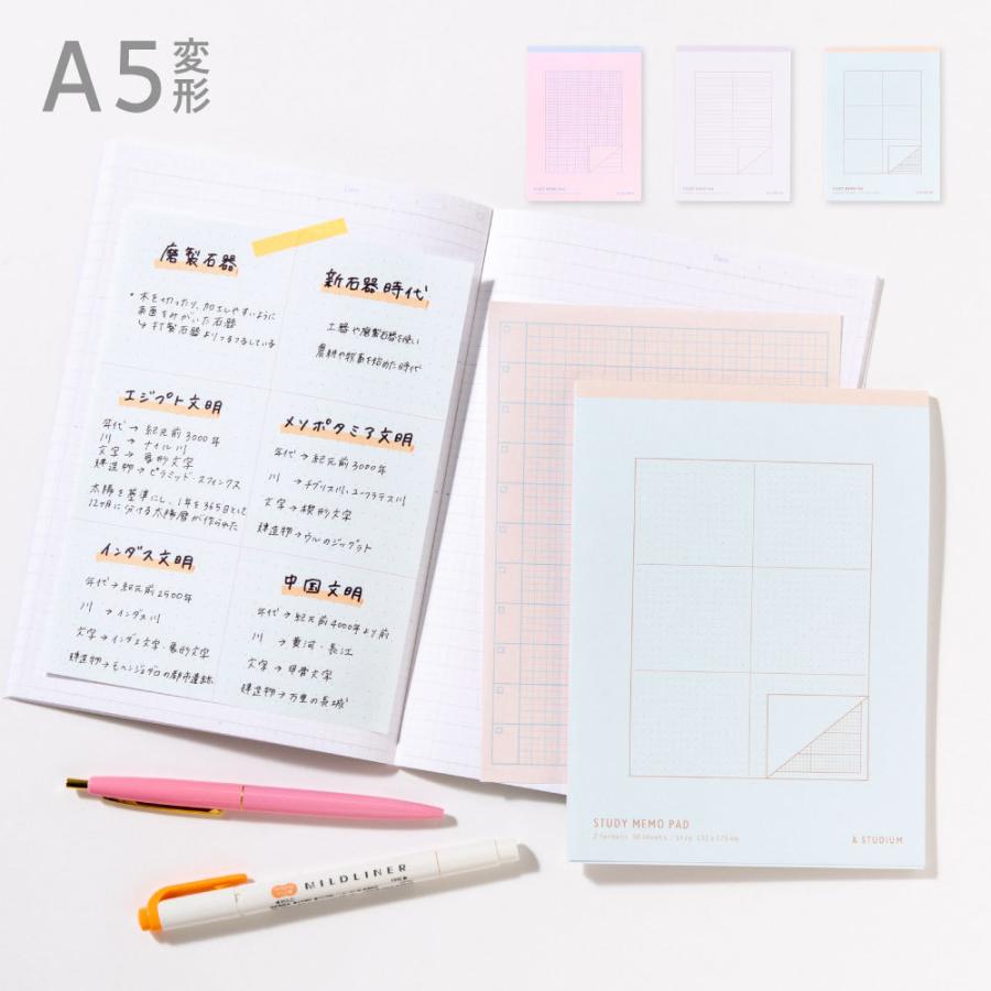 メモパッド A5 スタディプランナー 勉強 受験 学生 switch_stationery &STUDIUM ステーショナリー 文房具 gspa｜tonary