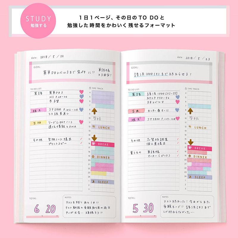 送料無料 スタディプランナー とじノートタイプ ＜DAILY＞ STUDY 