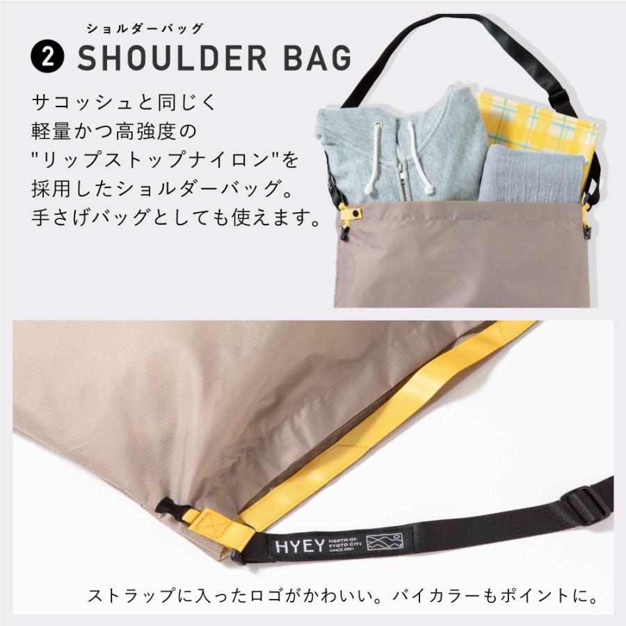 サコッシュ 3way ショルダーバッグ フェス 小さめ 大容量 レディース メンズ 斜めがけ アウトドア トリオバッグ HYEY TRIO BAG htb｜tonary｜16