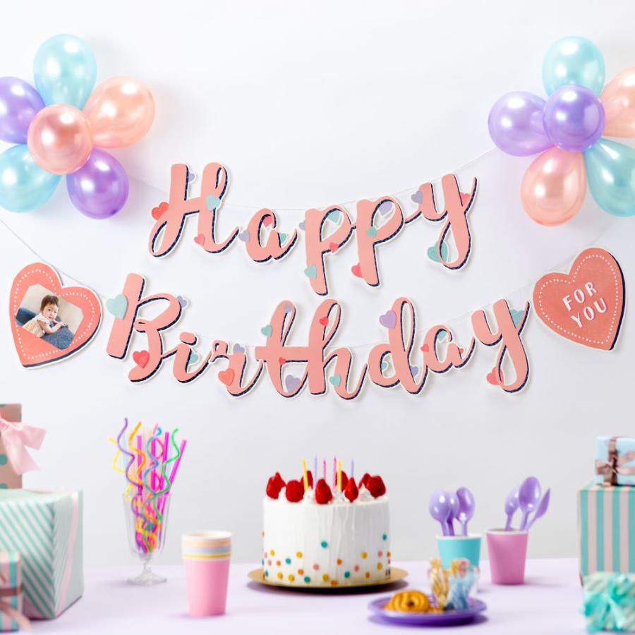 バルーンガーランド 〈BIRTHDAY/natural〉ガーランド happy バルーンガーランド 〈BIRTHDAY/natural〉ガーランド happy