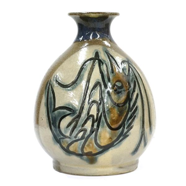 送料無料】【骨董品】人間国宝☆金城次郎作☆丸壺☆小壺☆徳利☆置物 
