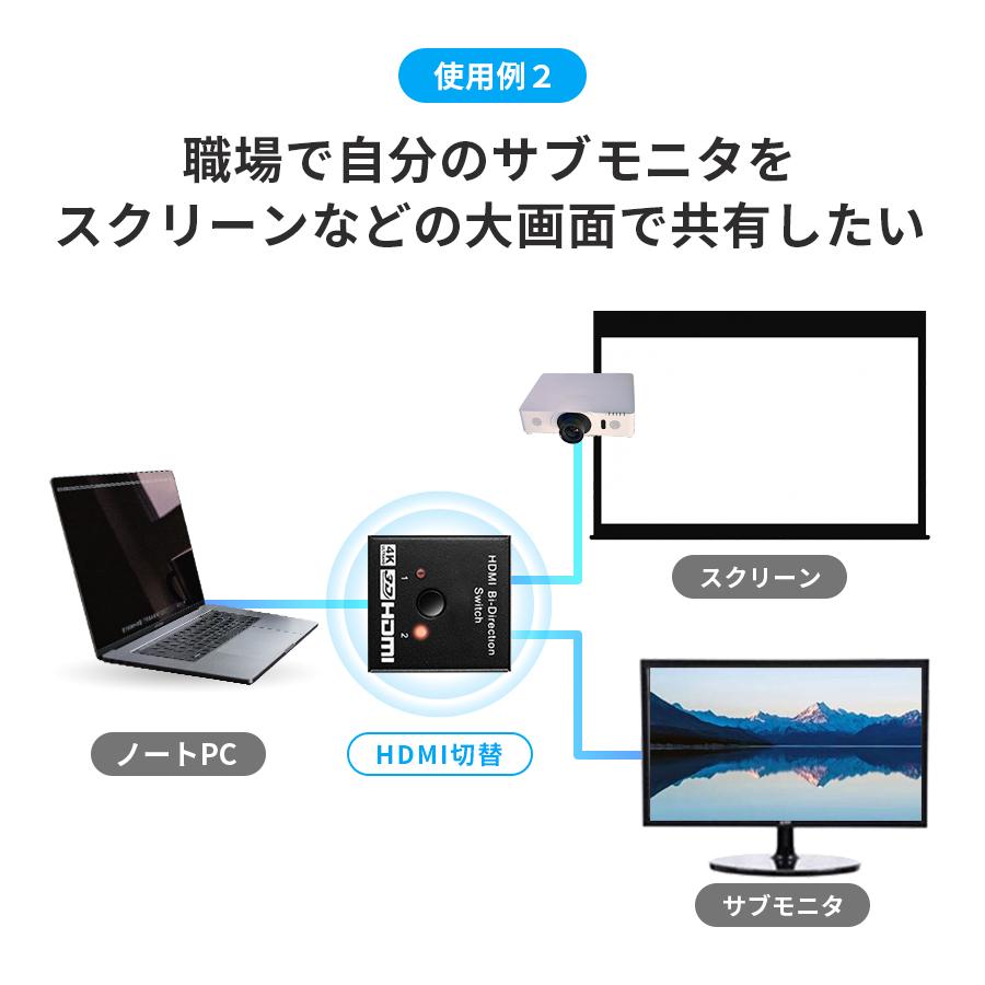 HDMI 切替器 分配器 セレクター  2入力1出力 1入力2出力 スプリッター スイッチャー 切り替え モニター｜tone-shop｜11