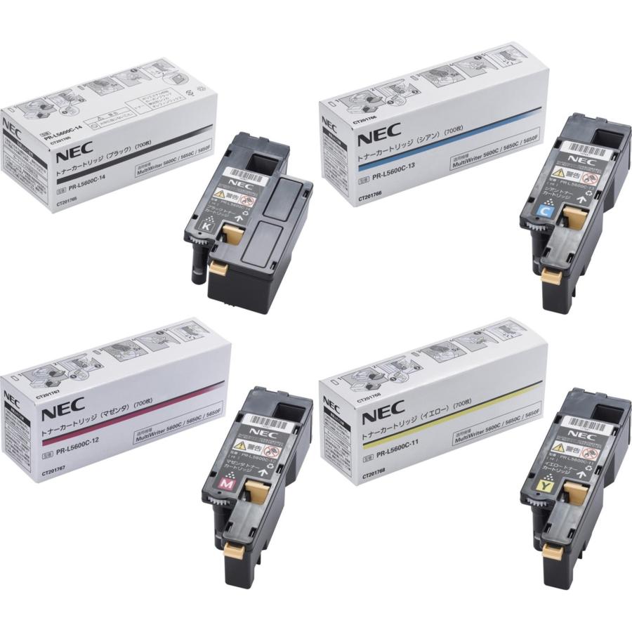 NEC PR-L5600C-14 / 13 12 11 4色セット (ブラック シアン マゼンタ 