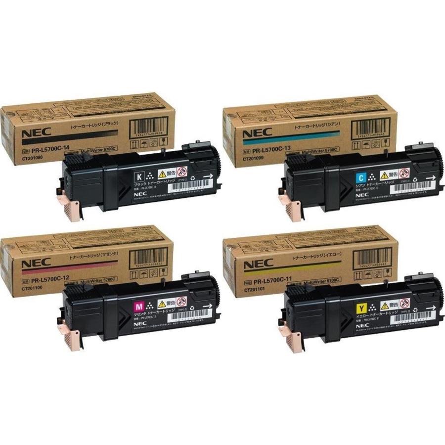 和*ば様 NEC 5700C/5750C トナーカートリッジ シアン・イエロー NEC PR-L5700C-14 / 13 12 11 4色セット (ブラック シアン