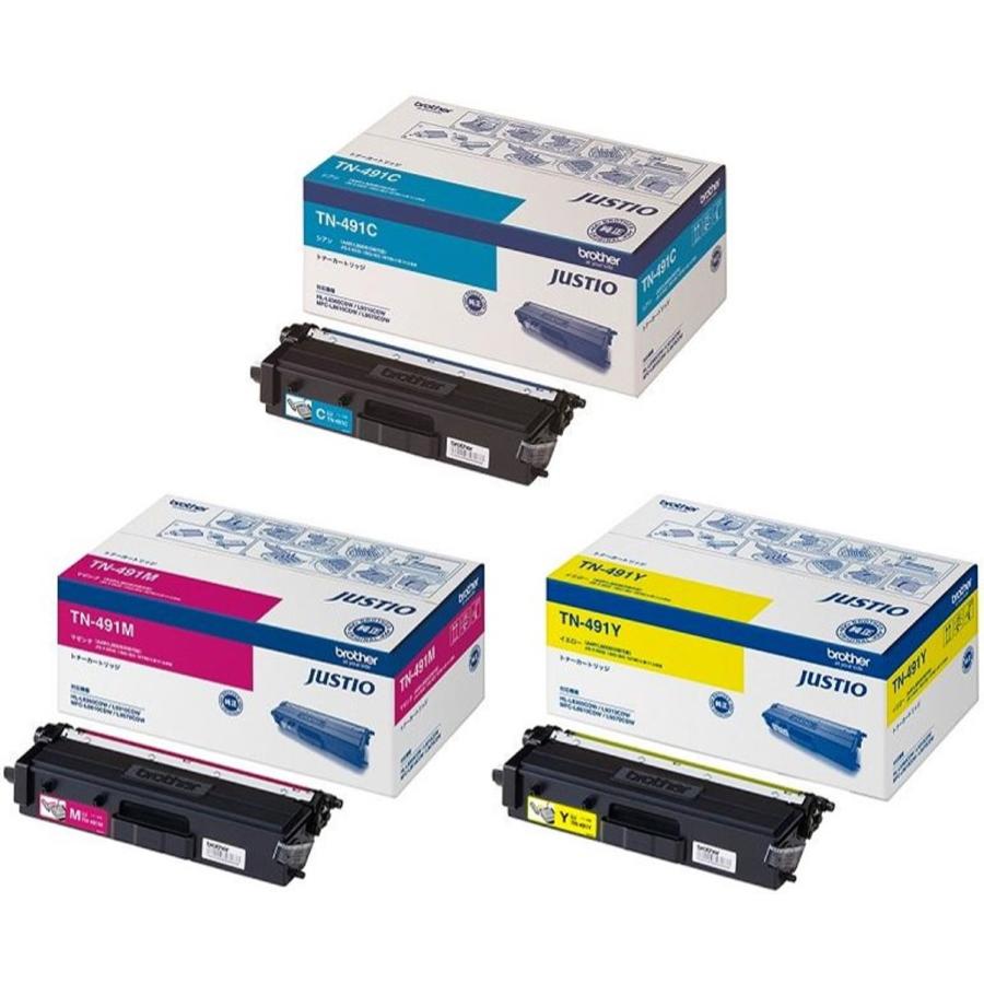 ブラザー工業 TN-491 3色セット (シアン マゼンタ イエロー