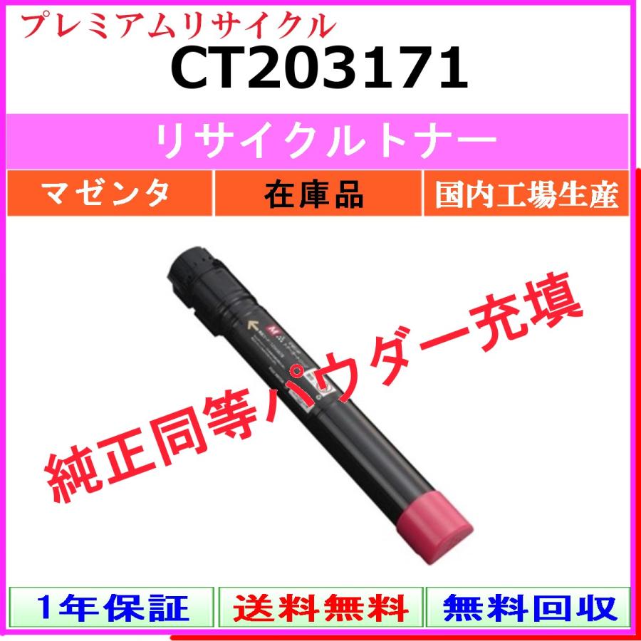 FUJIFILM CT203171 マゼンタ プレミアム リサイクル トナー 【在庫品】 国内有名工場より直送 使用済回収非対応品 純正品同等トナー充填