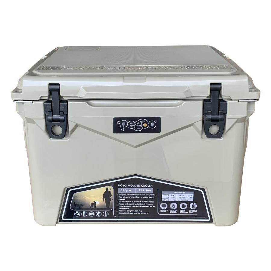 Pegoo ハードクーラーボックス 33.1L サンド pegoo HardCoolerBox 35QT 