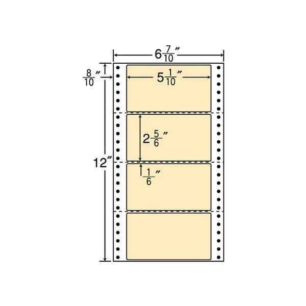 （まとめ買い）MM6AH　ベージュ　ナナフォーム　4000折　ラベル　カラーシリーズ　4ケース　東洋印刷