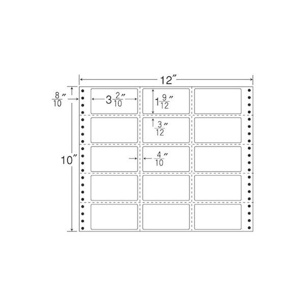 （まとめ買い）MX12T ナナフォーム Mタイプ 6ケース 3000折 連続ラベル 剥離紙白 ヨコ4本、タテ2本ミシン入 東洋印刷