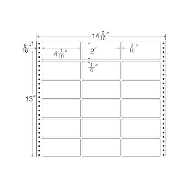 （まとめ買い）MX14T ナナフォーム Mタイプ 4ケース 2000折 連続ラベル 剥離紙白 東洋印刷