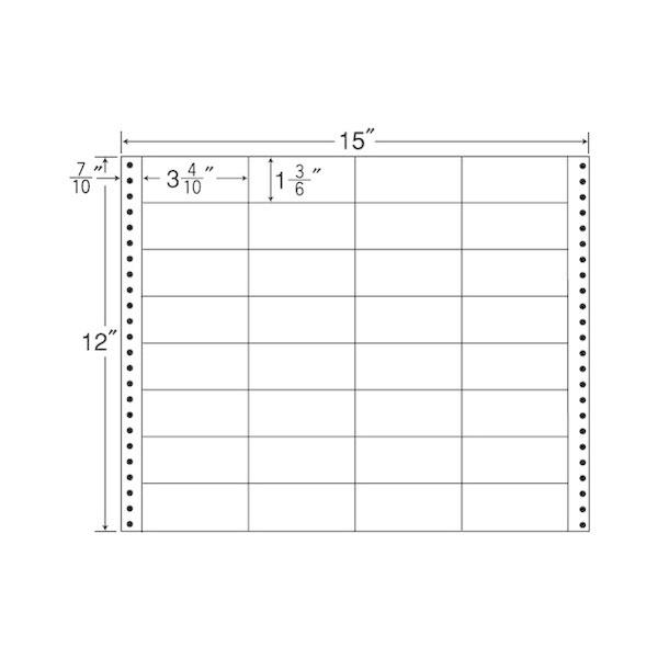 （まとめ買い）MX15C ナナフォーム Mタイプ 6ケース 3000折 連続ラベル 剥離紙白 東洋印刷
