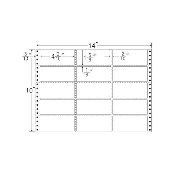 RX14X ナナフォーム Rタイプ 500折 連続ラベル 剥離紙白 ヨコ4本、タテ2本ミシン入 再剥離タイプ 東洋印刷
