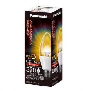 バラ パナソニック LDC5L-E17/C/D/W2 LED電球 (EVERLEDS エバーレッズ) シャンデリア電球タイプ 調光器対応 25W形相当 全光束320lm 電球色相当 E17口金 |