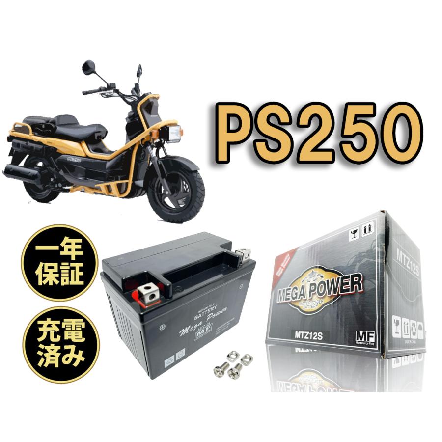 バイク バッテリー PS250 1年保証 MTZ12S / YTZ12S, FTZ12S, 互換品
