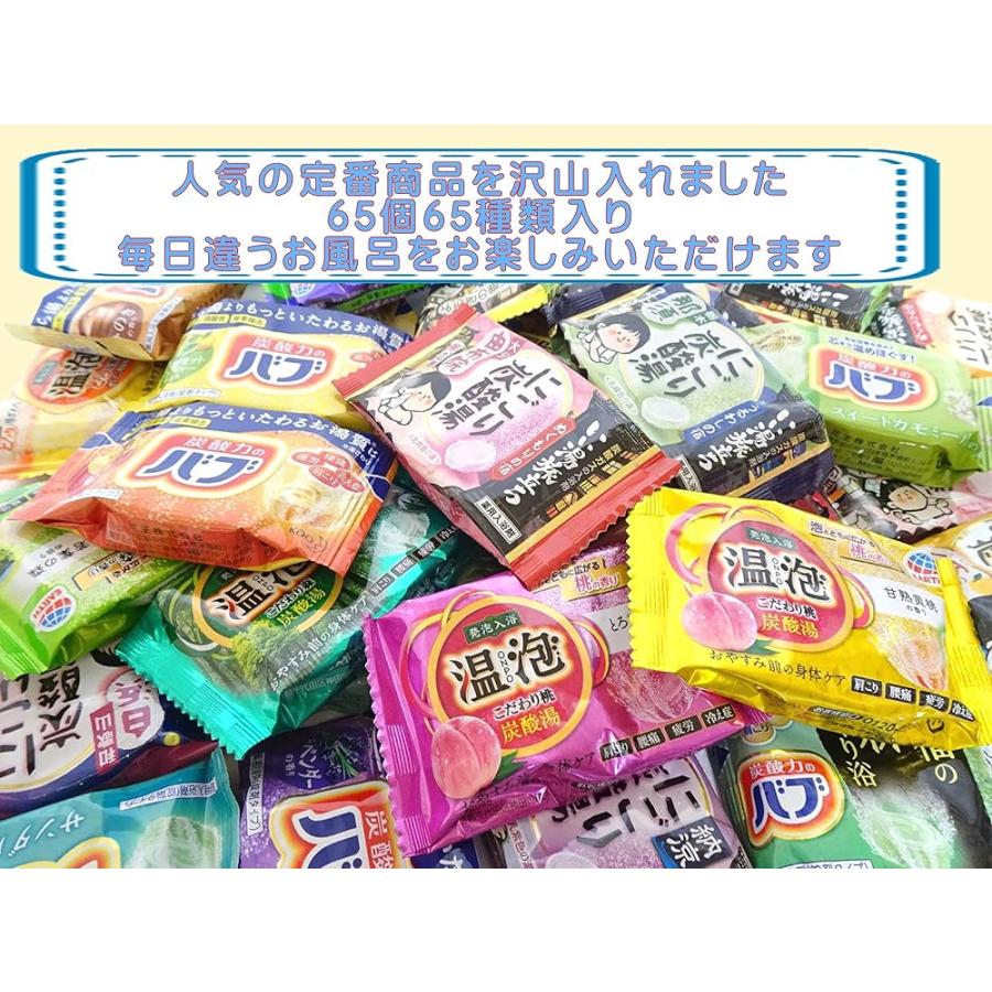 炭酸 発泡 入浴剤 宝箱 65種類 65点 詰め合わせ セット 温包 バブ