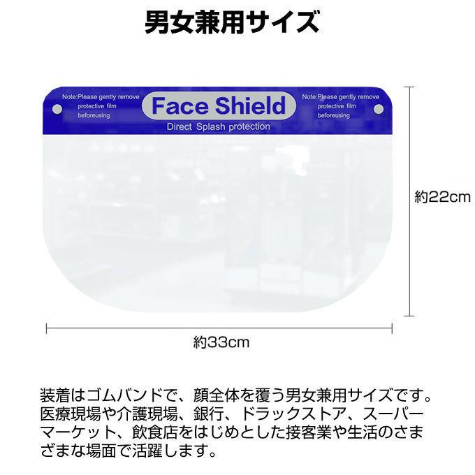 フェイスシールド 200枚 CE認証 高品質 送料無料 軽量 くもり止め加工 メガネ併用可 マスク併用可能 組立不要 完成品 水洗い 繰り返し使える 飛沫対策 業務用_6